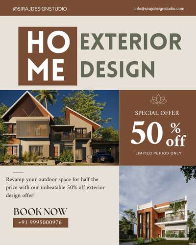 Elevate your home's curb appeal at half the price! Act fast, our 50% off on exterior elevation designs is for a limited time only!

#offers #discount #50off #design #elevation