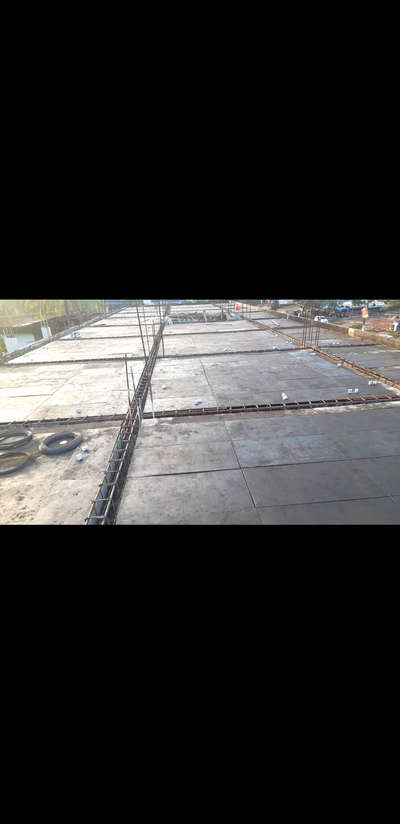 building slab steel bars work