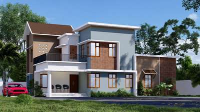 3d  #exteriordesigns #KeralaStyleHouse #MixedRoofHouse