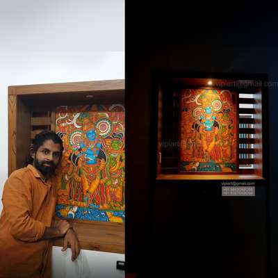 mural painting pooja room