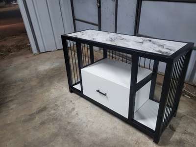 modern metal TV UNIT with blackmat powder coated