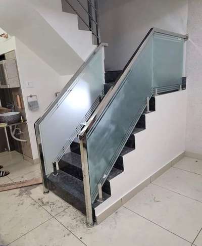 Glass stairs Railing  
 #GlassHandRailStaircase #GlassStaircase #Railings
