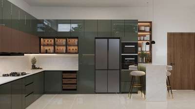 KITCHEN AREA 
Green and wood touch designing 
 #KitchenRenovation #Residencedesign  #LargeKitchen  #WoodenKitchen  #KitchenInterior  #Architectural&Interior  #explore  #trendingdesign  #merinoleminates  #ebcoindia  #artechdesign  #Designs  #KeralaStyleHouse #keralahomeplans  #homeinspo  #interiordesigers