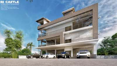 Our new Bank building design, Triangular shape, Location : Chelakkara, Thrissur district, Builtup area : 6000.0 sq.ft #ricastle  #ri castle #commercialdesign  #commercial_building  #ElevationDesign  #frontdesign  #bank