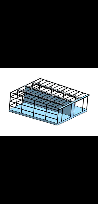50x50 shop drawing Ms steel project   #3DPlans #architecturedesigns #SteelRoofing