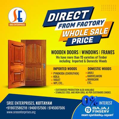 Contact for wood & wpc doors and window frames 

mobile / whatsapp - +919562913963

#doors#windows#doorframes#windowframes#wpc#wood