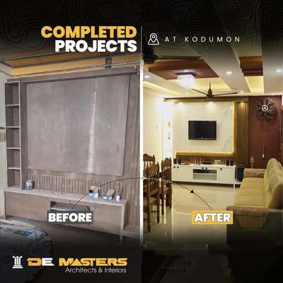 See the transformation with Demasters! Check out the before and after images of our completed project at Kodumon. Discover how we bring visions to life. Contact us to start your own transformation today!
#Demasters #interior #interiordesign #interiordecor #architecture #pathanamthitta #construction #interiorworks #DesignInspiration #3Ddesign #HomeInteriors #HomeDesign #InteriorInspiration #LuxuryInteriors #DecorTrends #StyleYourSpace #interiordesigningcompany #bestinteriordesign #ongoingprojects #CompletedProjects