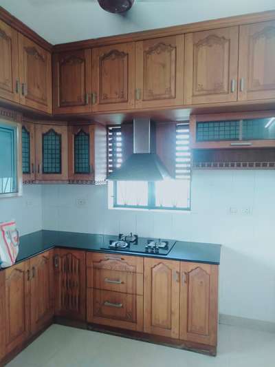 Teak wood kitchen cabinet