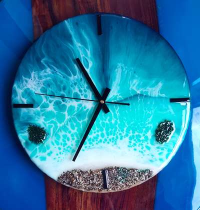 Resin Ocean wall clock 14 inch #resin  #resinclocks