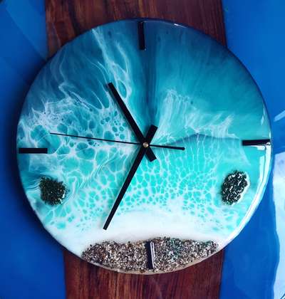 Resin Ocean wall clock 14 inch #resin  #resinclocks