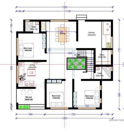 3bed ground floor plan