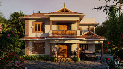 kerala traditional home #3dvisualizer  #InteriorDesigner  #BestBuildersInKerala  #exteriordesigns