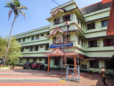 NEW PAINT PROJECT COMPLETED 
@st. jude hospital thuruthy  #hospitalworks

works - Roof top waterproofing, Exterior wall waterproofing / Interior wipe clean emulsion works
 #waterproofing works #waterproofproducts  #paintproducts