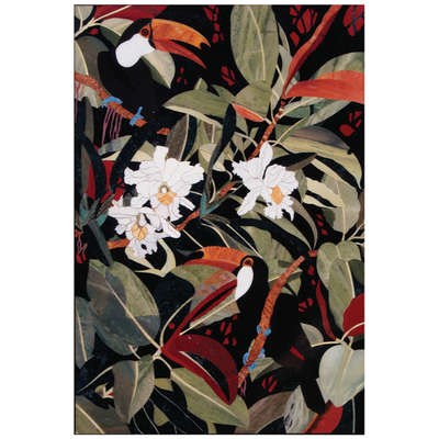 24x36 inches black marble Wall penarl scenery painting inlay design