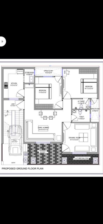 40x45 North Facing House planning