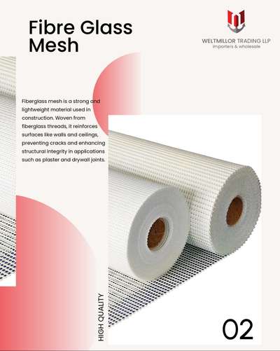 145,75,45,GSM FIBREGLASS MESH 
>6",1 M- WIDTH
>50M LENGTH
SUITABLE FOR WATERPROOFING & PLASTERING
  #WaterProofing #plastering#fibreglassmesh