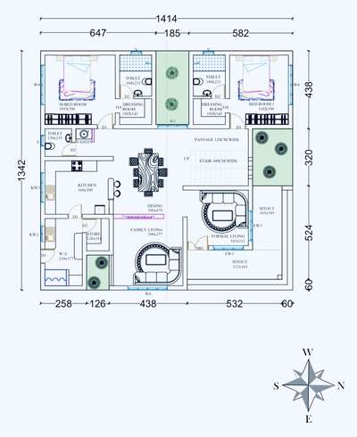 East facing 2600 sqft plan