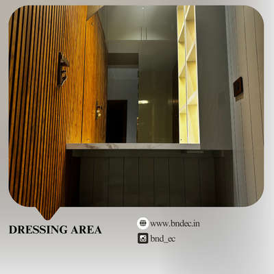 Here’s a beautifully designed dressing area that blends style and functionality. The space is crafted with attention to detail, offering ample storage and a touch of elegance to complement the overall interior design.

At BND Engineering & Constructions, we create personalized dressing areas that are both practical and aesthetically pleasing.

#DressingArea #InteriorDesign #WardrobeOrganization #ElegantSpaces #keralaconstruction #keralainteriors #keralainteriordesigns #keralaconstructions #keralaconstructioncompany #keralaconstructionindustry #keralaconstructioncompanies