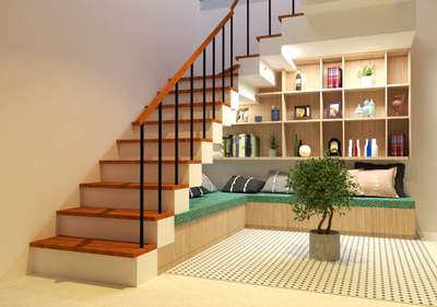 Stair area Book Shelf 
#Architectural&Interior #interior #StaircaseDesigns #StaircaseDecors #StaircaseDesigns #StaircaseStorage #StaircaseHandRail #booksshelf #HouseDesigns #SmallHouse #ContemporaryHouse #HomeDecor #homesweethome