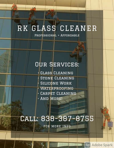 We are provided Facade and glass Cleaning services ..
more information about
contact me on whatsapp - 8383878755 
 #rkglasscleaner 
 #clearglass 
 #facadedesign