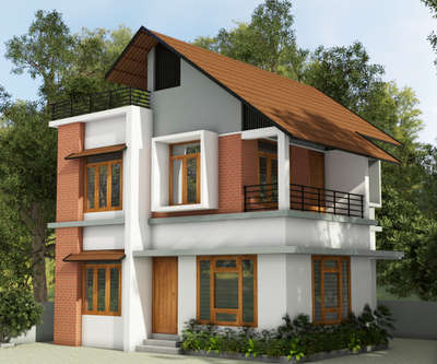 tropical elevation 4bhk   #tropicalhouse  #ElevationDesign  #KeralaStyleHouse