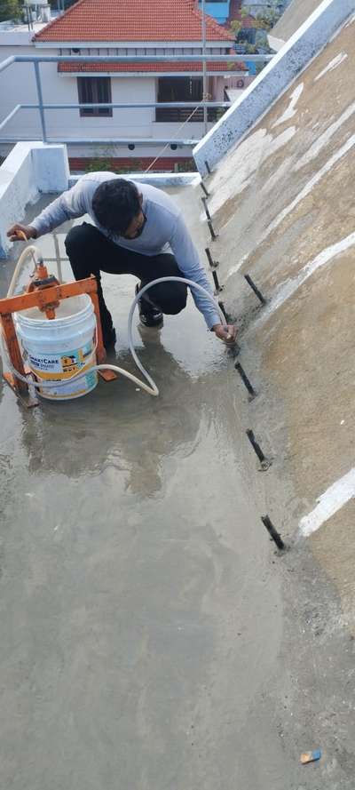 pressure grouting work done @ karunagapally  #modern arc waterproofing solutions #waterproofings #WaterProofing