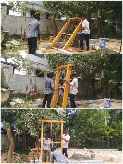 Door frame Fixing 
 #ContemporaryHouse 
#HouseConstruction 

al manahal Builders and Developers tvm