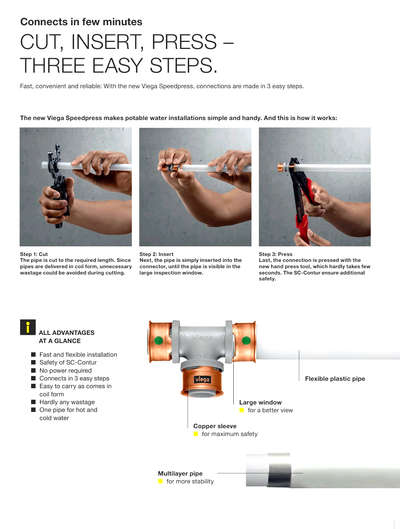 Cut Insert Press!
Easy to Install

#viega #viegaindia #viegapipes #germantechnology #germanstandard #plumbing #germany #mlcpipes #pexpipes