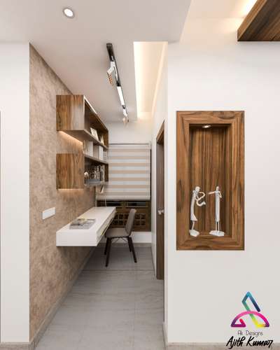Corridor with study area 3D DESIGN low rate for interior and exterior design