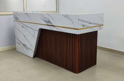 Reception table  #receptiontable  #table  #receptiondesign  #woodendesign  #InteriorDesigner  #Designs  #louverspanel  #9896133661*