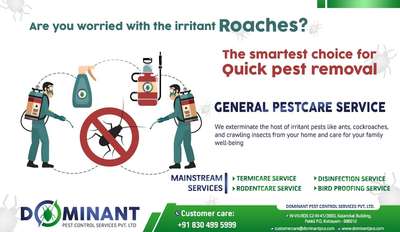 Contact us @9633527206
The smartest choice for quick pest removal #dominantpestcontrol 
#pestcontrol #professionals #termite #Anti-Termite #termitetreatment #termitecontrol #cockrochescontrol #antscontrol #RODENTCONTROL #birdproof #constructio_termite_treatment