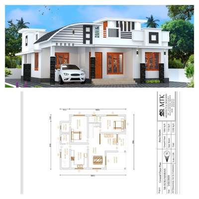 plan and 3d elevation