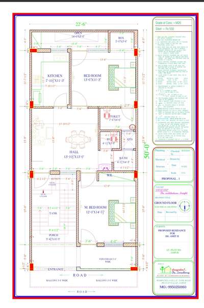 22'6''x50' plan in just 3500rs only call 9950250060
