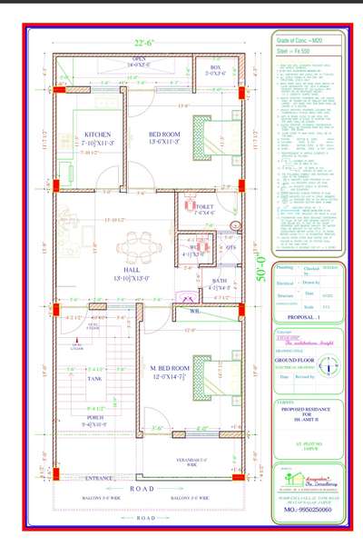 22'6''x50' plan in just 3500rs only call 9950250060