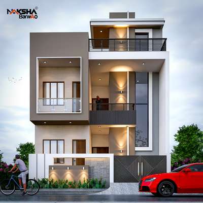 Modern House Front elevation design ✨😍 
.
 #frontElevation  #ElevationHome  #ElevationDesign  #3Dexterior  #nakshabanwao