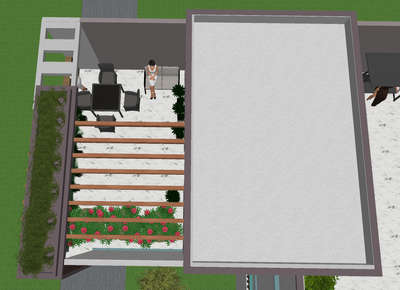 Top view of garden With aerodynamic