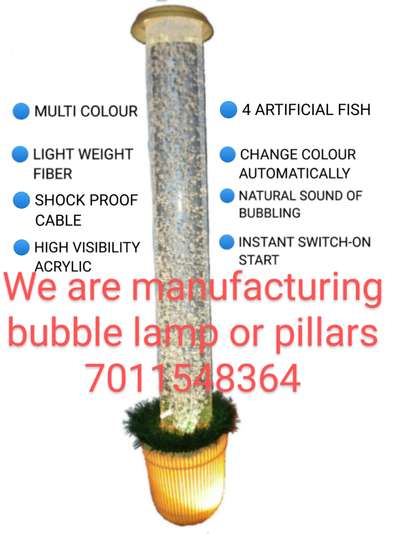 Bubbles lamp or pillars manufacturing