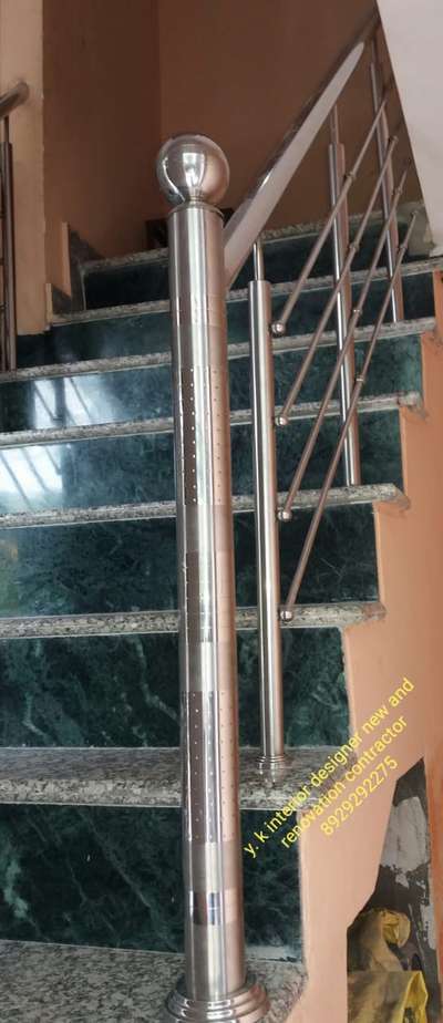 final steel stairs work 
Y.K interior designer new and renovation contractor  #ykbestintetior  #ykintetiorroom  #ykbuildingrenovation  #yksteelwork  #FlooringTiles  #LivingRoomTable  #ModularKitchen  #marble  #stairs  #WoodenBalcony  #uniquedesign  #JKGypsum  #HouseConstruction