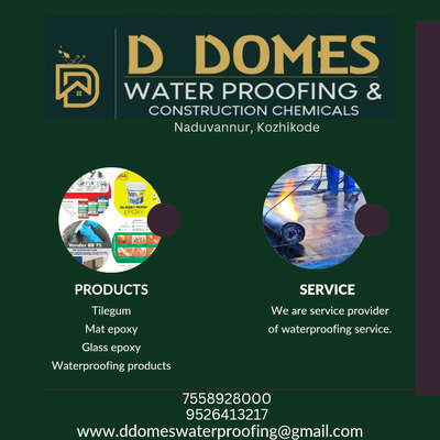 DDOMES WATERPROOFING AND CONSTRUCTION CHEMICALS
 #Kozhikode  #WaterProofings #epoxycoating #tilegum #tile_adhesive #epoxy