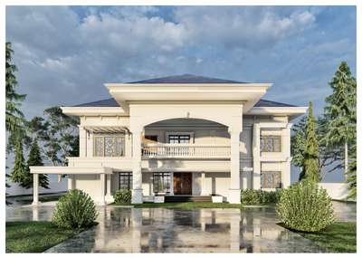 Residence at calicut 
 #HouseDesigns  #ornamental  #SlopingRoofHouse  #Residencedesign  #HouseConstruction