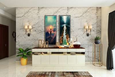 home living room Console design wall with panel marbonight seat with wall pic ....