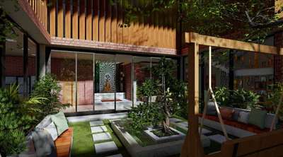 Courtyard Design for a 4bhk house. #LandscapeGarden  #LandscapeDesign  #Architect