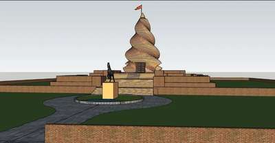 VEER TEJAJI TEMPLE, RUPANGARH RAJASTHAN 
Size :- 250'-0" x 150'-6"
Height of Temple - 74'-0" From Road level 
spiral design
#temple  #Architect #constructionsite
 #templedesing #sprialdesign #LandscapeDesign #stairsdesign #veertejajitemple #horses #uniquedesigns