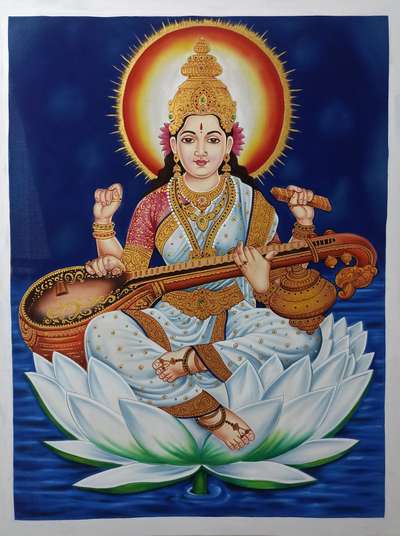 #Saraswati Mata  #Painting by artist pannalal sain