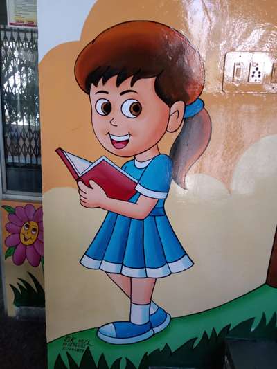 #wallart hand panting 
school panting 8769365077