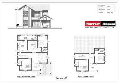 2D plan of 4BHK
• Thoughtfully planned 4 bedrooms
• Premium living spaces
• Modern elevation