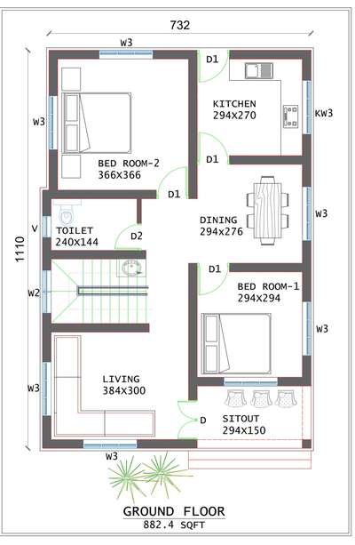 #1360sqft  #4BHKHouseplan