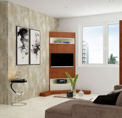 मुझे टीवी कॉर्नर का डिजाइन चाहिए जिसमे दीवार का कॉर्नर नहीं दिखना चाहिए।