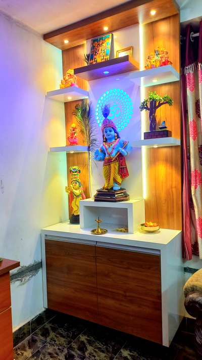 pooja room work @ velur Kechery for enquiry 9645648448 material multiwood & mic finish