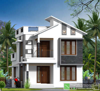 The Kerala-style roof elevation features a blend of flat and sloped roof designs, creating a harmonious balance between modern and traditional aesthetics. The sloped roof sections, often made of terracotta tiles, provide excellent rainwater drainage and add a classic charm. The flat roof areas offer functional space for terraces or solar panels. The structure is characterized by wide eaves, ornamental wooden elements, and an overall design that enhances ventilation and keeps the interior cool, reflecting the architectural heritage of Kerala.

#KeralaArchitecture #MixedRoofDesign #TraditionalMeetsModern #TerracottaRoof #VentilatedDesign #TropicalArchitecture #HeritageHome #keralastylehouses